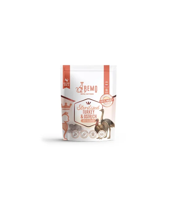 Bemo suha mačja hrana puran in noj (Turkey with Ostrich)